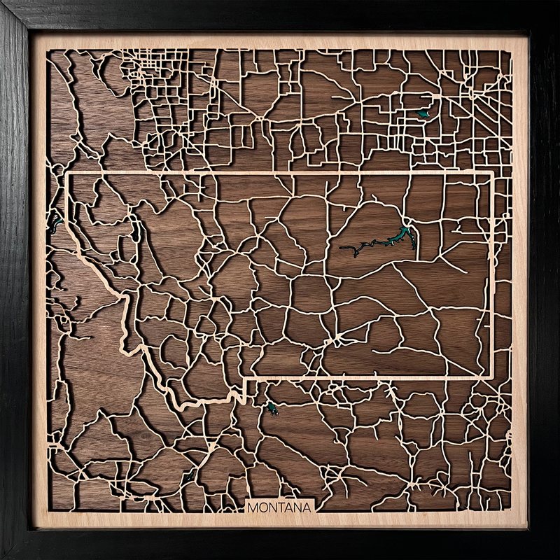 Montana wooden map