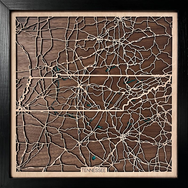 Tennessee wooden map